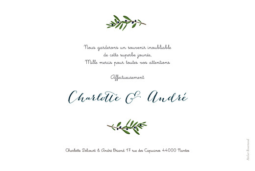Carte de remerciement mariage Jour de fête crème Carte de remerciement mariage Jour de fête crème