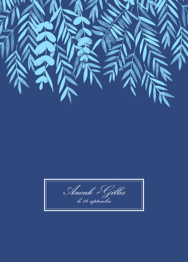 Livret de messe mariage Feuillage bleu Livret de messe mariage Feuillage bleu