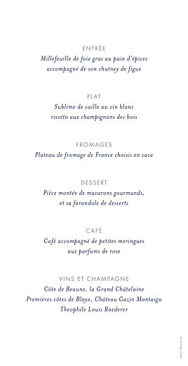 Menu de mariage Ombres florales bleu - Page 2 Menu de mariage Ombres florales bleu - Page 2