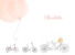 Faire-part de naissance À bicyclette triptyque paysage corail Faire-part de naissance À bicyclette triptyque paysage corail