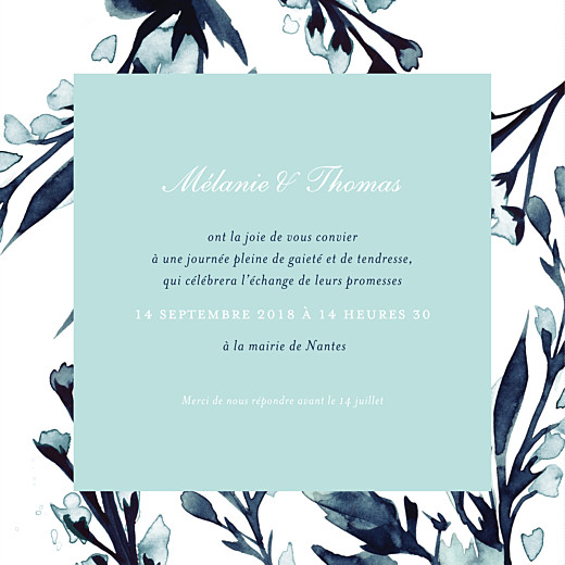 Faire-part de mariage Bleu de minuit (4 pages) bleu Faire-part de mariage Bleu de minuit (4 pages) bleu