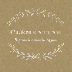 Etiquette de baptême Poème kraft Etiquette de baptême Poème kraft
