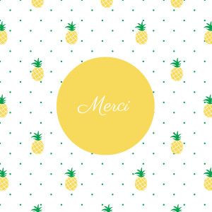 Carte de remerciement Petit ananas photo jaune