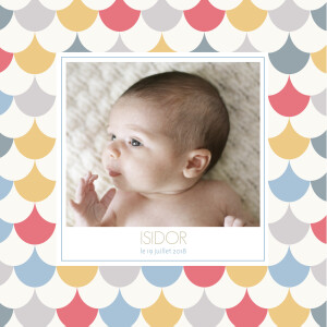 Faire-part de naissance Motif graphique 2 photos 4p garçon Faire-part de naissance Motif graphique 2 photos 4p garçon