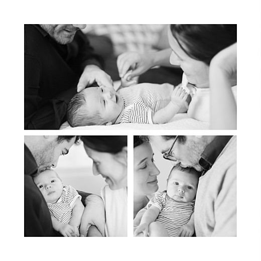 Faire-part de naissance Pivoines 3 photos rouge Faire-part de naissance Pivoines 3 photos rouge