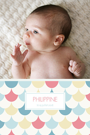 Faire-part de naissance Motif graphique 2 photos 4p fille Faire-part de naissance Motif graphique 2 photos 4p fille