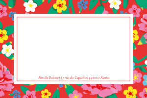 Carte de correspondance Pivoines rouge