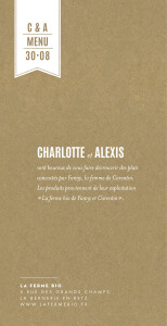 Menu de mariage L'annonce (4 pages) kraft & bleu-violet Menu de mariage L'annonce (4 pages) kraft & bleu-violet