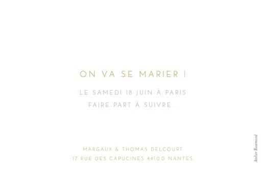 Save the Date Simple 1 photo paysage blanc - Verso Save the Date Simple 1 photo paysage blanc - Verso