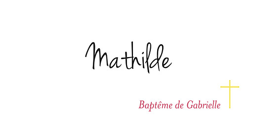 Marque-place Baptême Croix & colombes rose Marque-place Baptême Croix & colombes rose