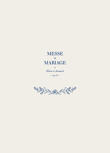 Livret de messe mariage Nature chic bleu Livret de messe mariage Nature chic bleu