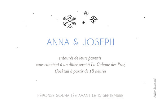 Carton d'invitation mariage Promesse d'hiver blanc - Verso Carton d'invitation mariage Promesse d'hiver blanc - Verso