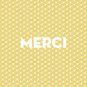 Carte de remerciement mariage Seigaiha jaune Carte de remerciement mariage Seigaiha jaune