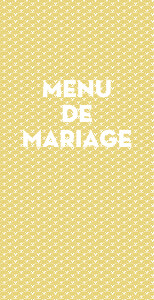 Menu de mariage Seigaiha jaune Menu de mariage Seigaiha jaune