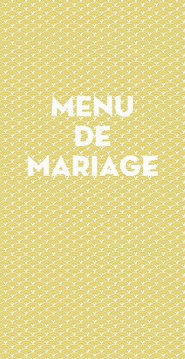 Menu de mariage Seigaiha (4pages) jaune Menu de mariage Seigaiha (4pages) jaune