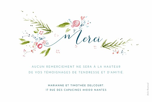 Carte de remerciement mariage Journée de printemps blanc - Verso Carte de remerciement mariage Journée de printemps blanc - Verso