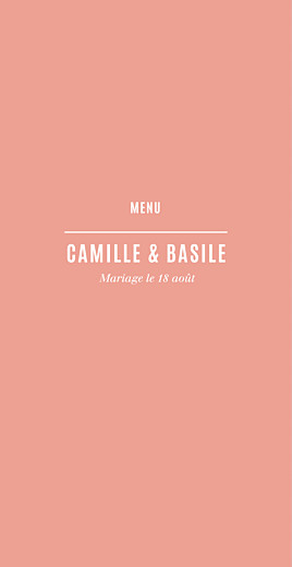 Menu de mariage Trait contemporain (4 pages) corail Menu de mariage Trait contemporain (4 pages) corail