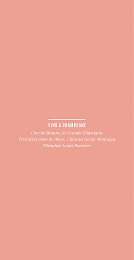 Menu de mariage Trait contemporain (4 pages) corail - Page 2 Menu de mariage Trait contemporain (4 pages) corail - Page 2