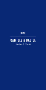 Menu de mariage Trait contemporain (4 pages) bleu nuit Menu de mariage Trait contemporain (4 pages) bleu nuit