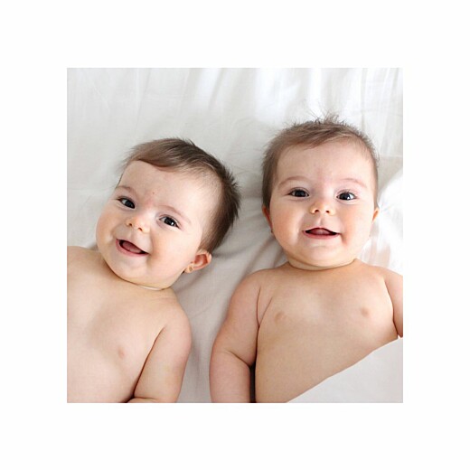 Faire-part de naissance Lovely family twins (triptyque) fille Faire-part de naissance Lovely family twins (triptyque) fille