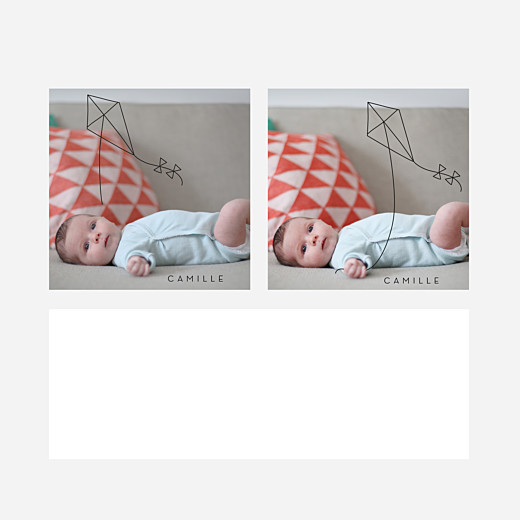 Faire-part de naissance Mon petit cerf-volant noir - Vue 2 Faire-part de naissance Mon petit cerf-volant noir - Vue 2