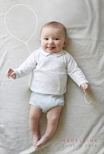 Faire-part de naissance Mon petit ballon blanc Faire-part de naissance Mon petit ballon blanc