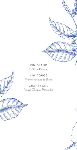 Menu de mariage Gravure chic (4 pages) bleu - Page 2 Menu de mariage Gravure chic (4 pages) bleu - Page 2