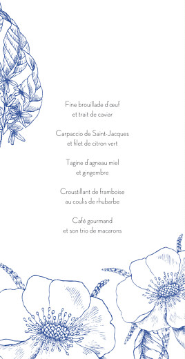 Menu de mariage Gravure chic (4 pages) bleu - Page 3 Menu de mariage Gravure chic (4 pages) bleu - Page 3