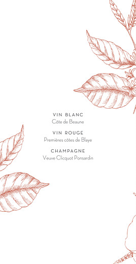 Menu de mariage Gravure chic (4 pages) corail - Page 2 Menu de mariage Gravure chic (4 pages) corail - Page 2