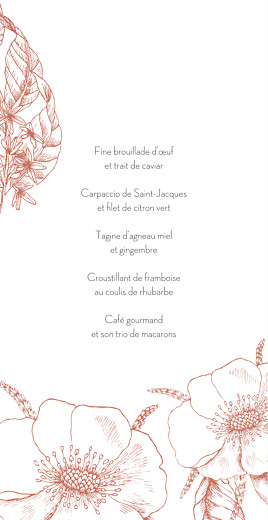 Menu de mariage Gravure chic (4 pages) corail - Page 3 Menu de mariage Gravure chic (4 pages) corail - Page 3