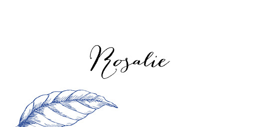 Marque-place mariage Gravure chic bleu Marque-place mariage Gravure chic bleu