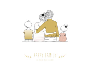Affiche Lovely family 2 enfants fille Affiche Lovely family 2 enfants fille