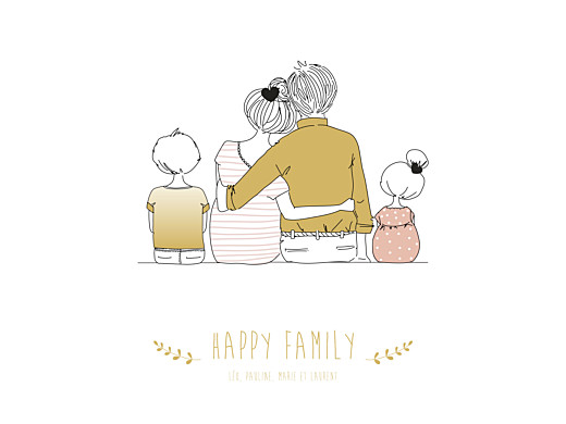 Affichette Lovely family 2 enfants fille - Recto Affichette Lovely family 2 enfants fille - Recto