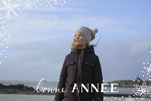 Carte de voeux Neige chic beige Carte de voeux Neige chic beige