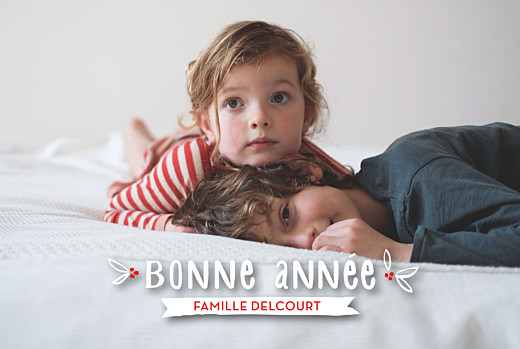 Carte de voeux Douce année photo blanc Carte de voeux Douce année photo blanc