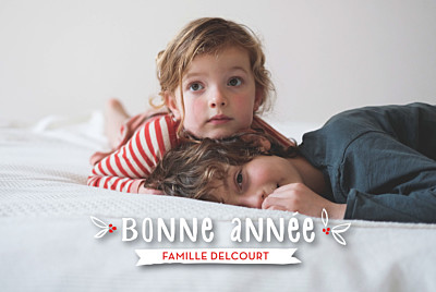 Carte de voeux Douce année photo blanc finition Carte de voeux Douce année photo blanc finition