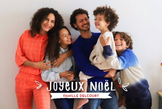 Carte de voeux Doux réveillon 4 photos blanc Carte de voeux Doux réveillon 4 photos blanc