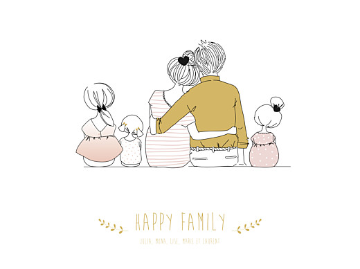 Affiche Lovely family 3 enfants filles - Recto Affiche Lovely family 3 enfants filles - Recto