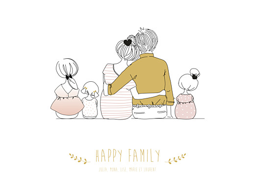 Affichette Lovely family 3 enfants filles - Recto Affichette Lovely family 3 enfants filles - Recto