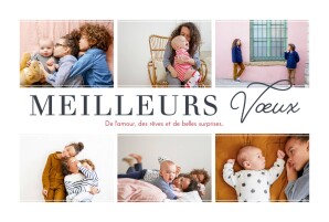 Carte de voeux 6 photos blanc Carte de voeux 6 photos blanc