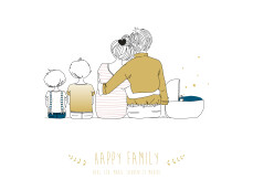 Affichette Lovely family 3 enfants (baby) garçons