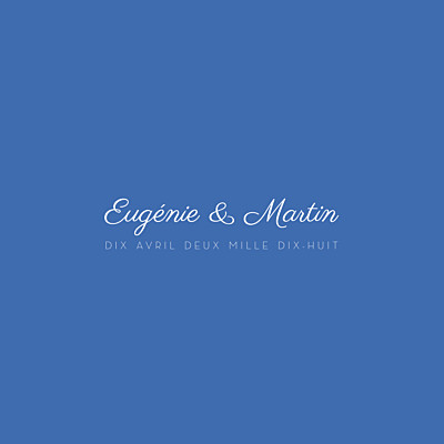 Faire-part de mariage Justifié contemporain bleu finition Faire-part de mariage Justifié contemporain bleu finition
