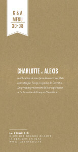 Menu de mariage L'annonce kraft & bleu-violet Menu de mariage L'annonce kraft & bleu-violet