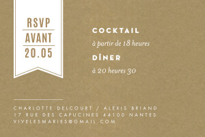 Carton d'invitation mariage L'annonce kraft & bleu-violet Carton d'invitation mariage L'annonce kraft & bleu-violet