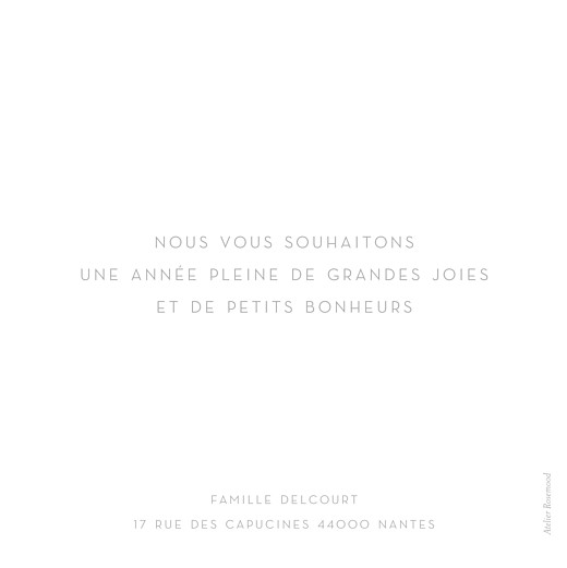 Carte de voeux Simple 1 photo blanc - Verso Carte de voeux Simple 1 photo blanc - Verso
