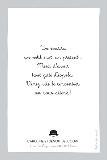 Carte de remerciement Dandy portrait gris - Page 2 Carte de remerciement Dandy portrait gris - Page 2