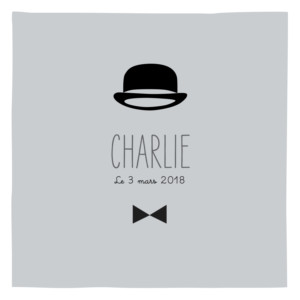 Faire-part de naissance Dandy 3 photos gris Faire-part de naissance Dandy 3 photos gris