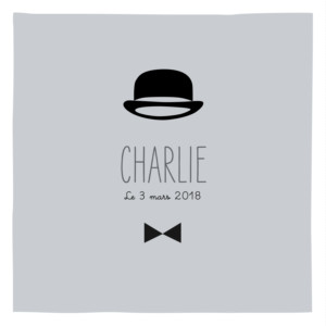 Faire-part de naissance Dandy 1 photo gris Faire-part de naissance Dandy 1 photo gris