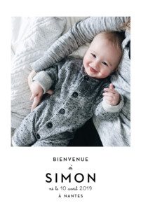 Faire-part de naissance Original 2 photos portrait blanc Faire-part de naissance Original 2 photos portrait blanc