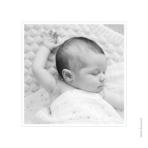 Faire-part de naissance Comptine 4 photos triptyque bleu Faire-part de naissance Comptine 4 photos triptyque bleu